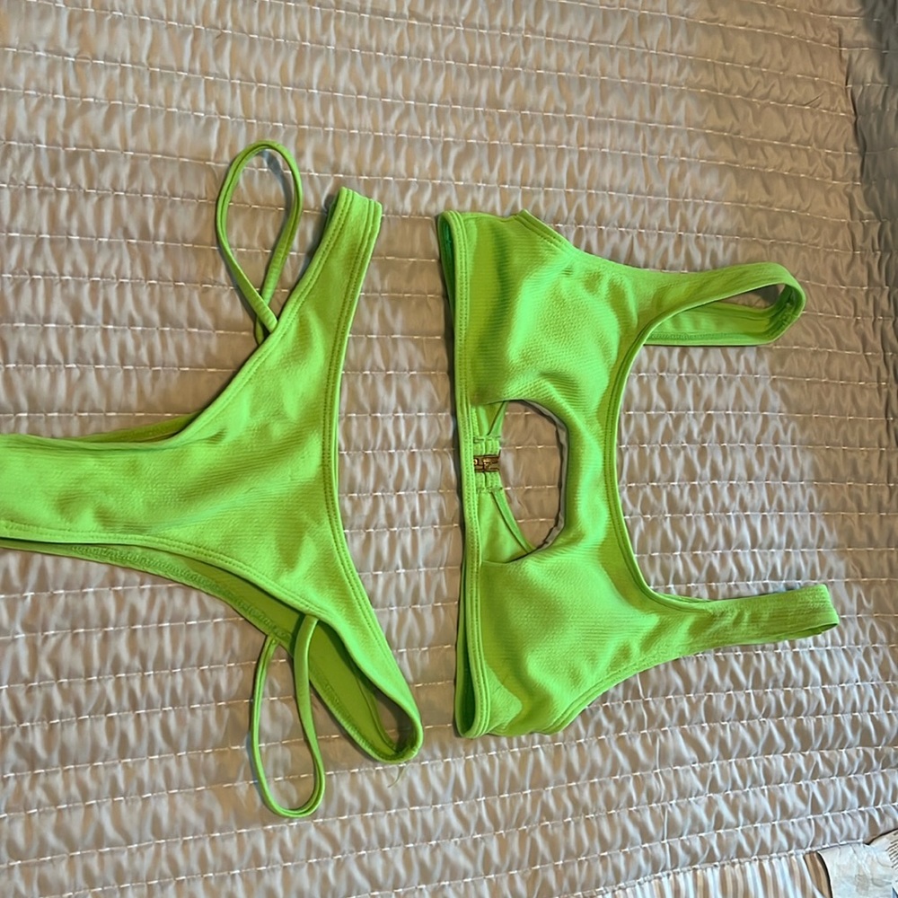 Lime green swim suit